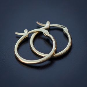 Gold Sterling Silver Hoop Earrings